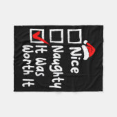 Couverture Polaire Nice Naughty It Was Worth It Funny Christmas List (Devant (Horizontal))