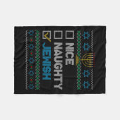 Couverture Polaire Nice Naughty Juif Laid Noël Sweater Funny H (Devant (Horizontal))