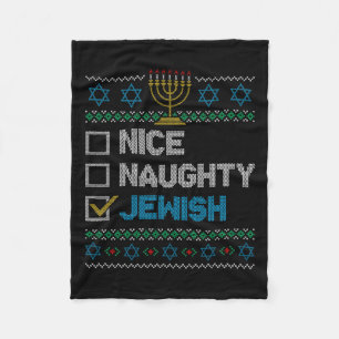 Couverture Polaire Nice Naughty Juif Laid Noël Sweater Funny H