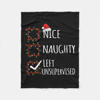 Couverture Polaire Nice Naughty Laissé Sans Surveillance Liste De Noë