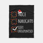 Couverture Polaire Nice Naughty Left Unsupervised Christmas List Funn (Devant)