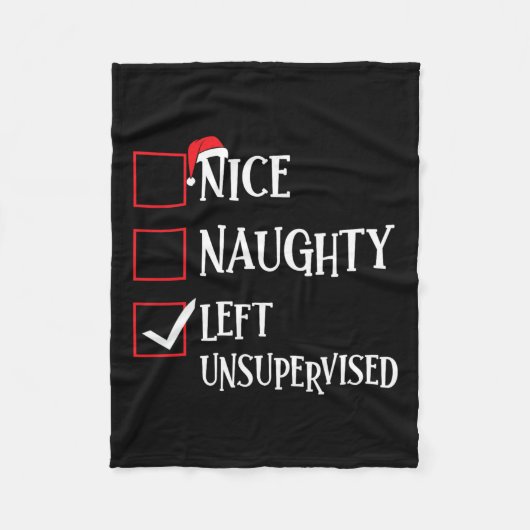 Couverture Polaire Nice Naughty Left Unsupervised Christmas List Sant (Devant)