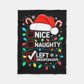Couverture Polaire Nice Naughty Left Unsupervised Shirt Funny Christm (Devant)