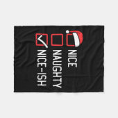 Couverture Polaire Nice Naughty List Nice-ish Noël (Devant (Horizontal))