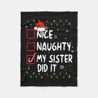 Couverture Polaire Nice Naughty Ma Soeur L'A Fait Noël Famille Garçon