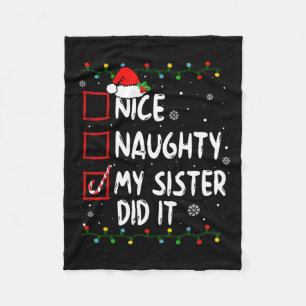Couverture Polaire Nice Naughty Ma Soeur L'A Fait Noël Famille Garçon