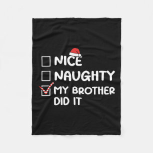 Couverture Polaire Nice Naughty Mon Frère L'A Fait Liste De Noël Fami