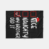Couverture Polaire Nice Naughty My Brother Did It List Xmas Santa Cla (Devant (Horizontal))