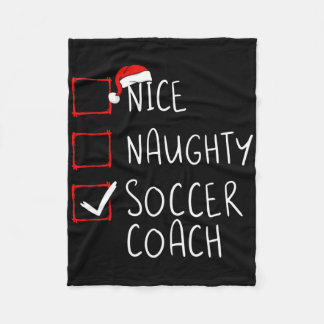 Couverture Polaire Nice Naughty Soccer Coach Christmas List Xmas Sant