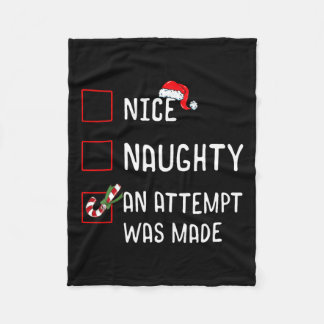 Couverture Polaire Nice Naughty Une Tentative A Été Fait Liste De Noë