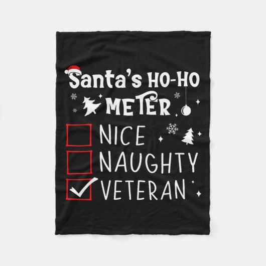 Couverture Polaire Nice Naughty Veteran Christmas List Santa Military (Devant)