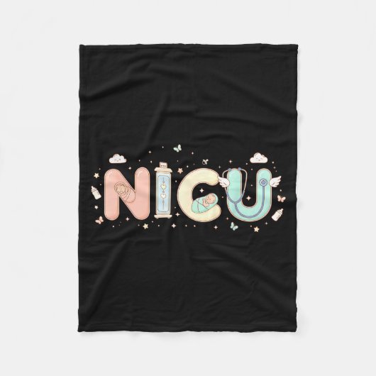 Couverture Polaire Nicu Nurse Valentine's Day Heart Stethoscope Scrub (Devant)