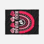 Couverture Polaire Nicu Nurse Valentines Day Rainbow Neonatal Rn Hear (Devant (Horizontal))