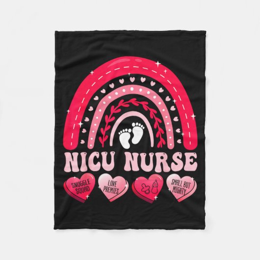 Couverture Polaire Nicu Nurse Valentines Day Rainbow Neonatal Rn Hear (Devant)