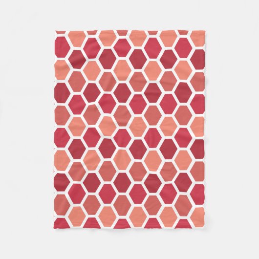 Couverture Polaire Nid d'abeille en rouges (Devant)