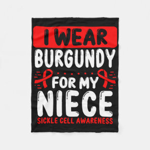 Couverture Polaire Niece Burgundy Ribbon Tante Oncle Sickle Cell Awar