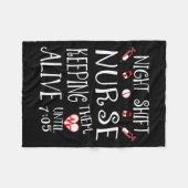 Couverture Polaire Night Shift Nurse Funny Nursing Hostal Funny Rn Qu (Devant (Horizontal))