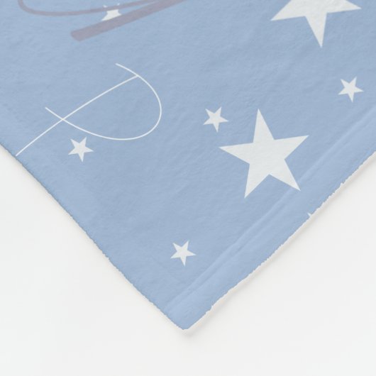Couverture Polaire Night Sky Stars Light Blue (avec son nom) (Coin)