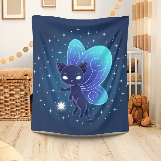 Couverture Polaire Night Star Fairy Pixie Cat