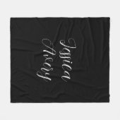 Couverture Polaire N'importe quel nom | Élégant script blanc éditable (Devant (Horizontal))