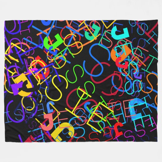 Couverture Polaire N'importe quel nom Personnalisable Couleurs vives (Devant (Horizontal))