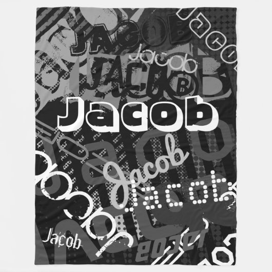 Couverture Polaire N'importe quel nom Street Art Look noir & blanc (Devant)