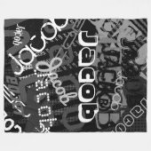 Couverture Polaire N'importe quel nom Street Art Look noir & blanc (Devant (Horizontal))