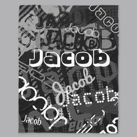 Couverture Polaire N'importe quel nom Street Art Look noir & blanc