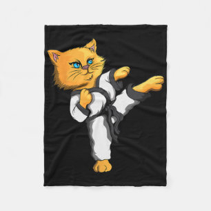 Couverture Polaire Ninja Cat Karate Martial Arts Taekwondo Chat Propr
