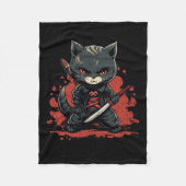Couverture Polaire Ninja Chat Samurai Chat (Devant)