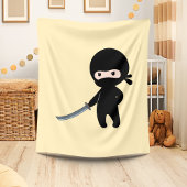 Couverture Polaire Ninja minuscule en colère sur jaune