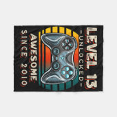 Couverture Polaire Niveau 13 Jeu vidéo déverrouillé 13e anniversaire  (Devant (Horizontal))