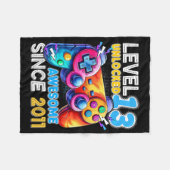Couverture Polaire Niveau 13 Jeu vidéo déverrouillé 13e anniversaire (Devant (Horizontal))