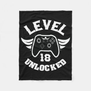 Couverture Polaire Niveau 18 Débloqué 18 Anniversaire Gaming 18 Anniv