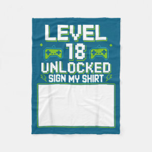 Couverture Polaire Niveau 18 débloqué signe mon 18ème anniversaire ga
