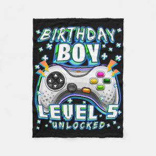 Couverture Polaire Niveau 5 Débloqué Jeu Vidéo 5ème Anniversaire Garç