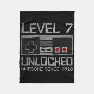 Couverture Polaire Niveau 7 Débloqué 7e Anniversaire 7 Ans Video Gam