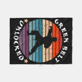 Couverture Polaire Niveau Ceinture verte Déverrouillé Réussite Karate (Devant (Horizontal))