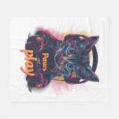 Couverture Polaire Niveau gamer chat vers le haut (Devant (Horizontal))