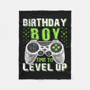 Couverture Polaire Niveau supérieur garçon d'anniversaire jeu vidéo -