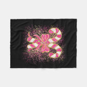 Couverture Polaire Nk Christmas Candy Cane Preppy Coquette Xmas Bow G (Devant (Horizontal))