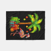 Couverture Polaire Nk Flamingo Christmas Palm Tree Trocal Xmas (Devant (Horizontal))