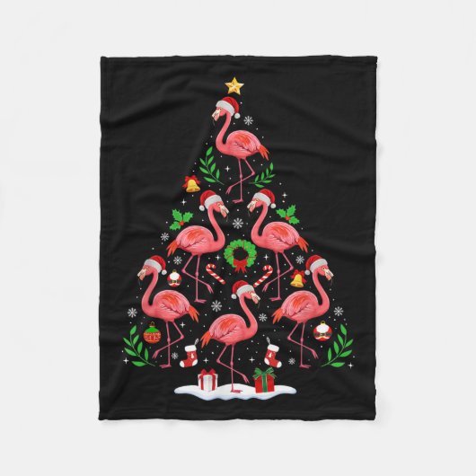 Couverture Polaire Nk Flamingo Christmas Tree Lights Santa Hat Xmas P (Devant)