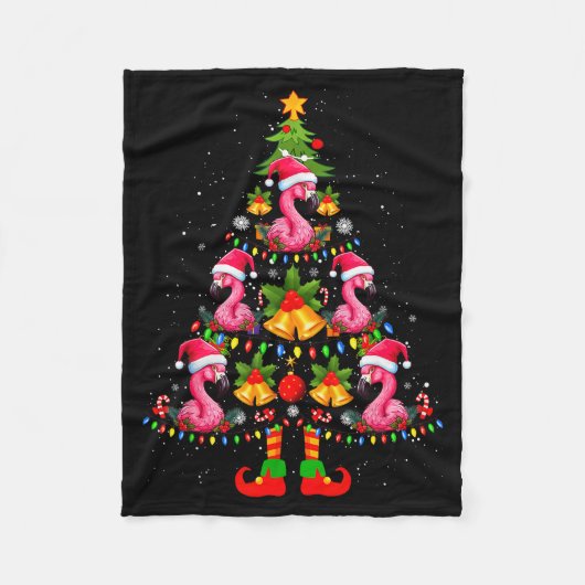 Couverture Polaire Nk Flamingo Christmas Tree Santa Hat Xmas (Devant)