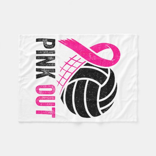 Couverture Polaire Nk Out Volleyball Breast Cancer Awareness Nk Ribbo (Devant (Horizontal))
