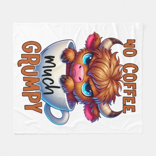 Couverture Polaire No Coffee Much Grumpy (Devant (Horizontal))