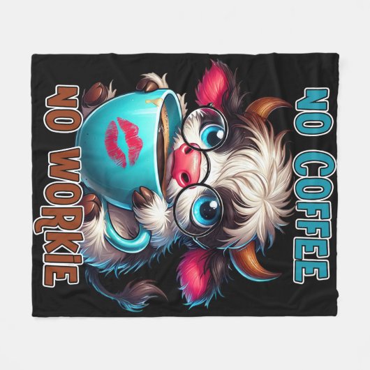 Couverture Polaire No Coffee No Workie  (Devant (Horizontal))