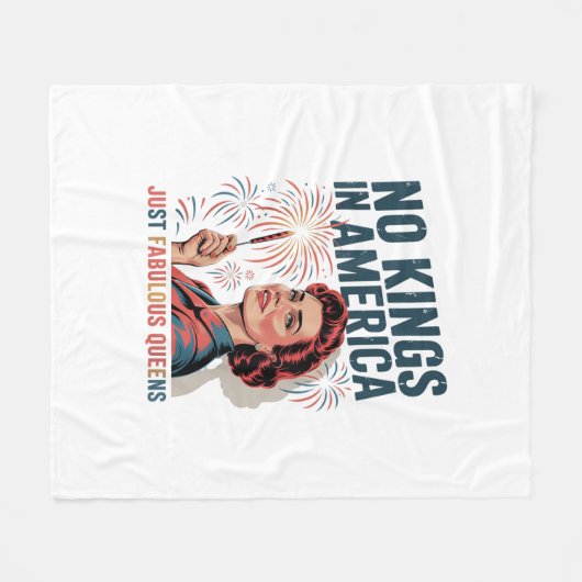 Couverture Polaire No Kings In America Fabulous Queens Pride 2025 Des (Devant (Horizontal))