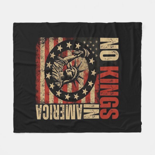 Couverture Polaire No Kings In America Patriotic Grunge Classic Vinta (Devant (Horizontal))