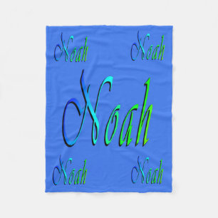Couverture Polaire Noah, Nom, Logo, Petite Blanche Toison Bleue.